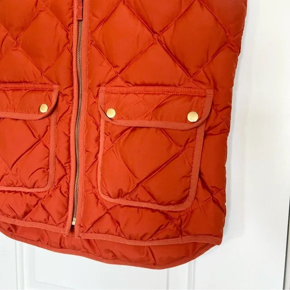 J. Crew Excursion down and feathers puffer vest Size XS Orange puffy vest - Picture 3 of 9